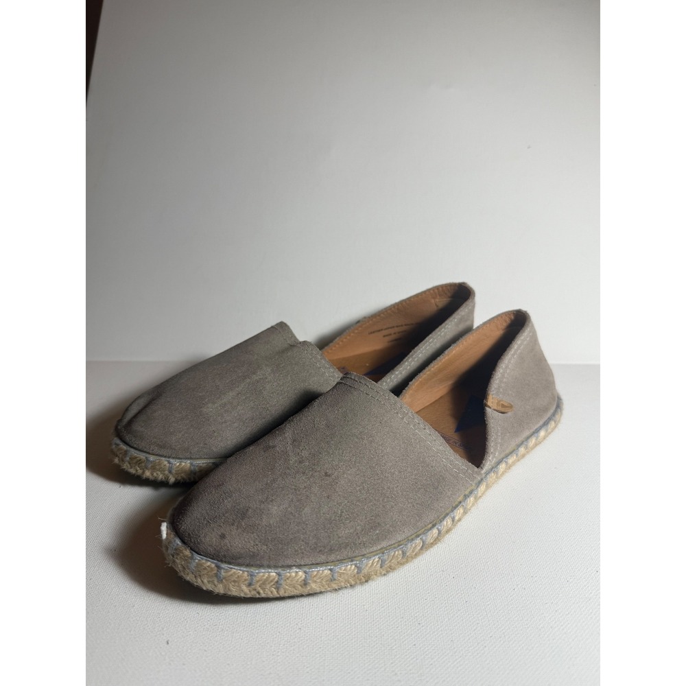 Verbenas Espadrilles Carmen Taupe Suede Leather Women's Sz 38 Made in Spain EUC